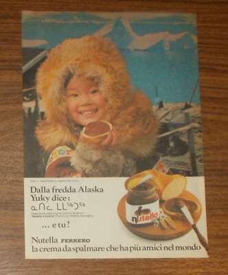 Rare Advertising Ferrero NUTELLA Children of the World #1 Alaska - Italy 1981
