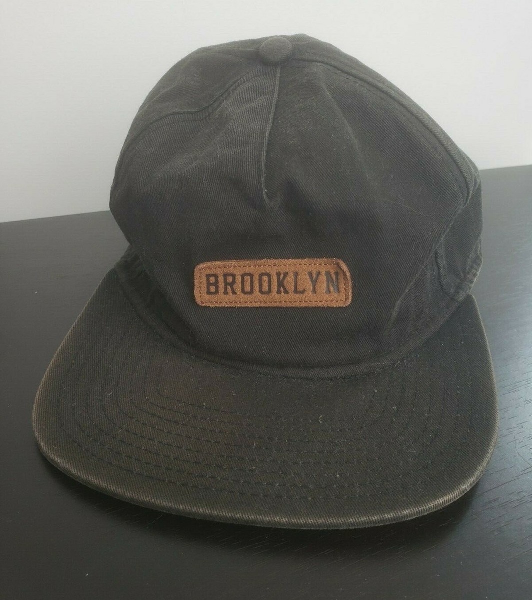 Men's Black Brooklyn Hat Company One Size Fits All 100% cotton Flat Brim