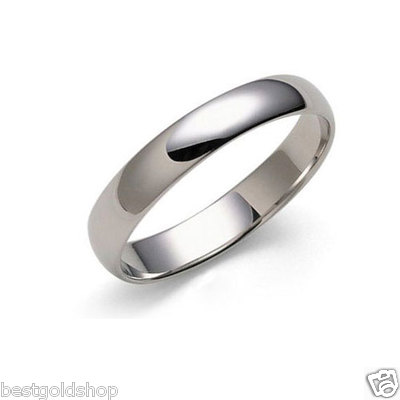 3 mm massiver komplett glänzender schlichter Hochzeit Verlobungsring ECHT 14K Weißgold
