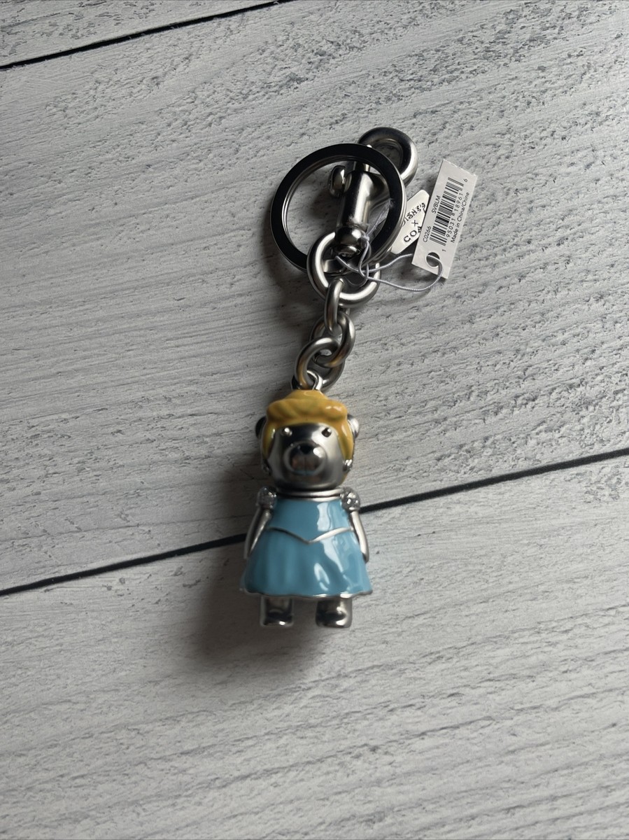 Coach C0266 Disney X Coach Cinderella Bear Bag Charm Blue Multi