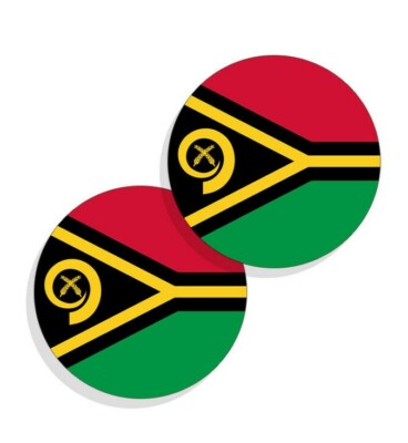 Vanuatu Flag Stickers Flag Decals Round Indoor Outdoor 4 Circles Vanuatu