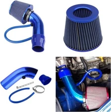 3"Car Cold Air Intake Filter Induction Kit Auto Pipe Power Flow Hose System Blue