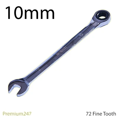 10mm Fine Tooth Combination Ratchet Spanner Ring Head Metric Tool Amtech