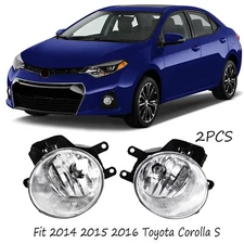 Pair Front Bumper Driving Fog Lights Lamps For 2014 2015 2016 Toyota Corolla S