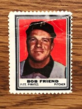 1962 Topps Stamps Bob Friend Pirates