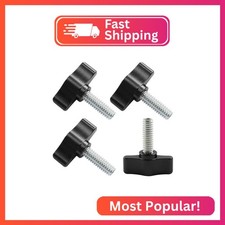 HARSKIYER 4 Pcs 1/4-20 x 3/4 Inch Thumb Screws, Black Aluminum Knobs