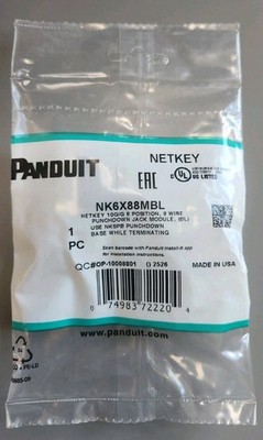 QTY:12 PANDUIT NK6X88MBL NetKey  Category 6A Punchdown Jack Module 10GIG