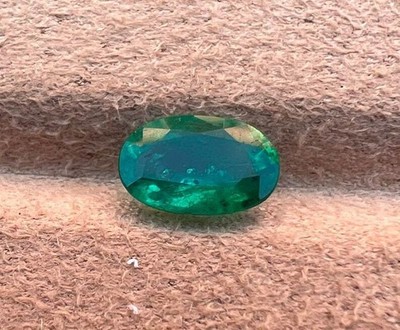 Certified 1.32 Carat Natural Zambia Emerald 9x6 mm Oval Cut Loose Gemstone M863