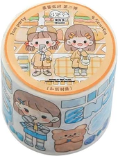Kawaii Cute Washi Tape Set, Cartoon Patterns Decorative Masking Tapes Stickers f