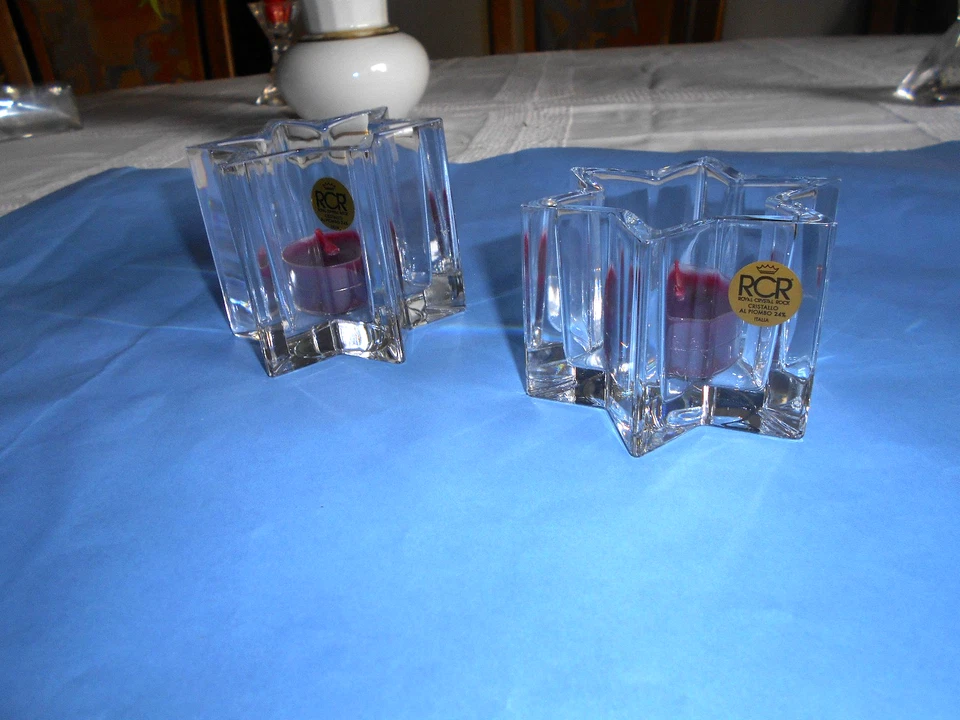2 TEELICHTHALTER GLAS - Royal Crystal Rock (RCR) 6 und 7 cm hoch - Bild 2 von 4