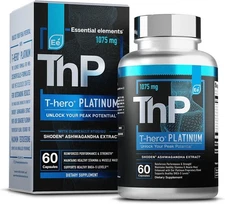 Essential Elements T-Hero Platinum Male Health Supplement, 60 Caps