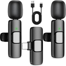 Wireless Lavalier Lapel Microphone for iPhone   Mini Bluetooth Mic with Black