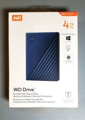 New WD 4TB My Passport Portable External HDD USB 3.2 Gen 1 Data Backup Security