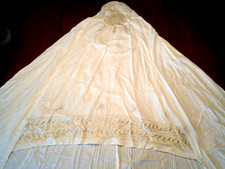 VINTAGE ARABIC NIQAB EMBROIDERED IVORY COTTON FULL BURKA HIJAB VEIL MUSLIM BURQA