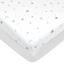 Cotton jersey knit fitted portable mini crib sheet set