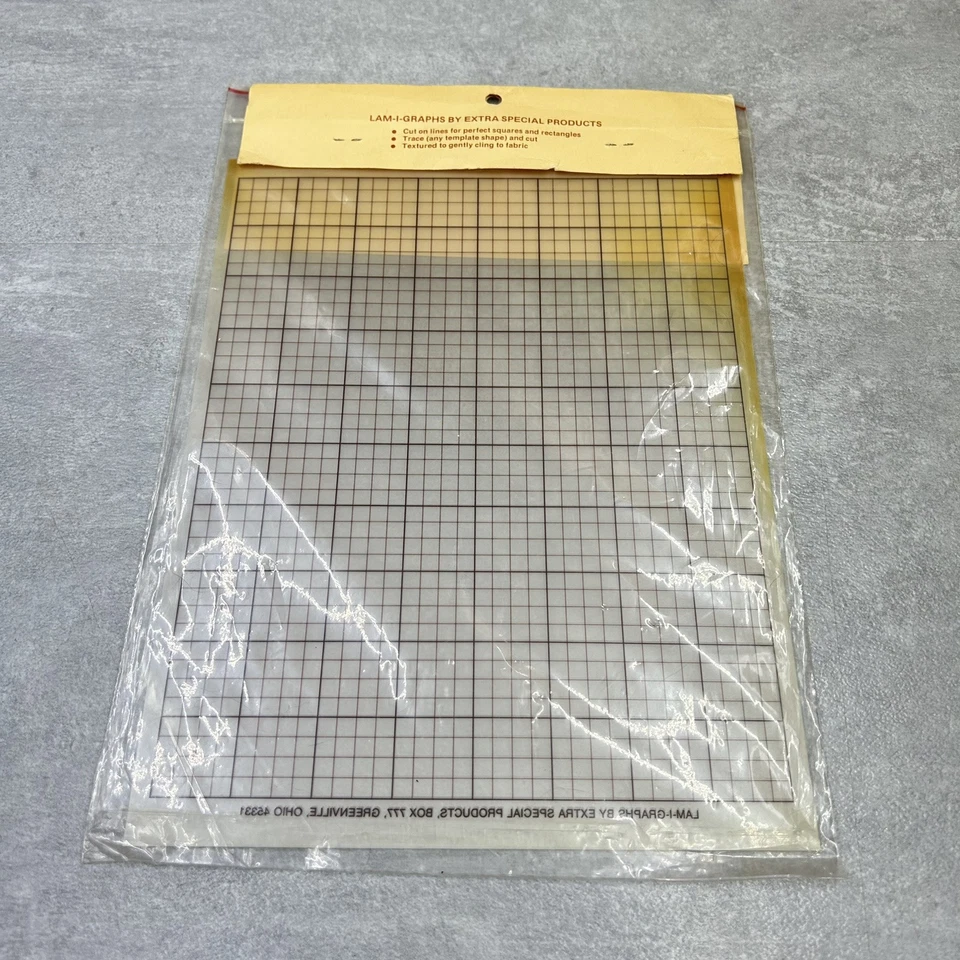 Vintage LAM-I-GRAPHS Template Plastic Textured 1/4 Inch Grid 4 Sheets - Image 4 of 4