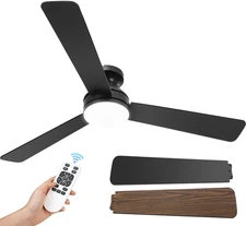 Ceiling Fans with Lights, 52 Inch Low Profile Ceiling Fan with Light and Remo...
