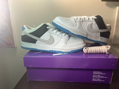 NIKE SB DUNK LOW PRO ''LASER BLUE'' WHITE-NEUTRAL GREY-BLACK SZ 13 [BQ6817-101]