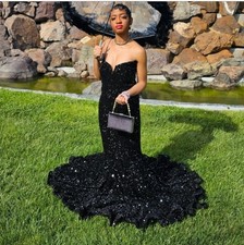 Portia Scarlett Black Sequin Formal Gown