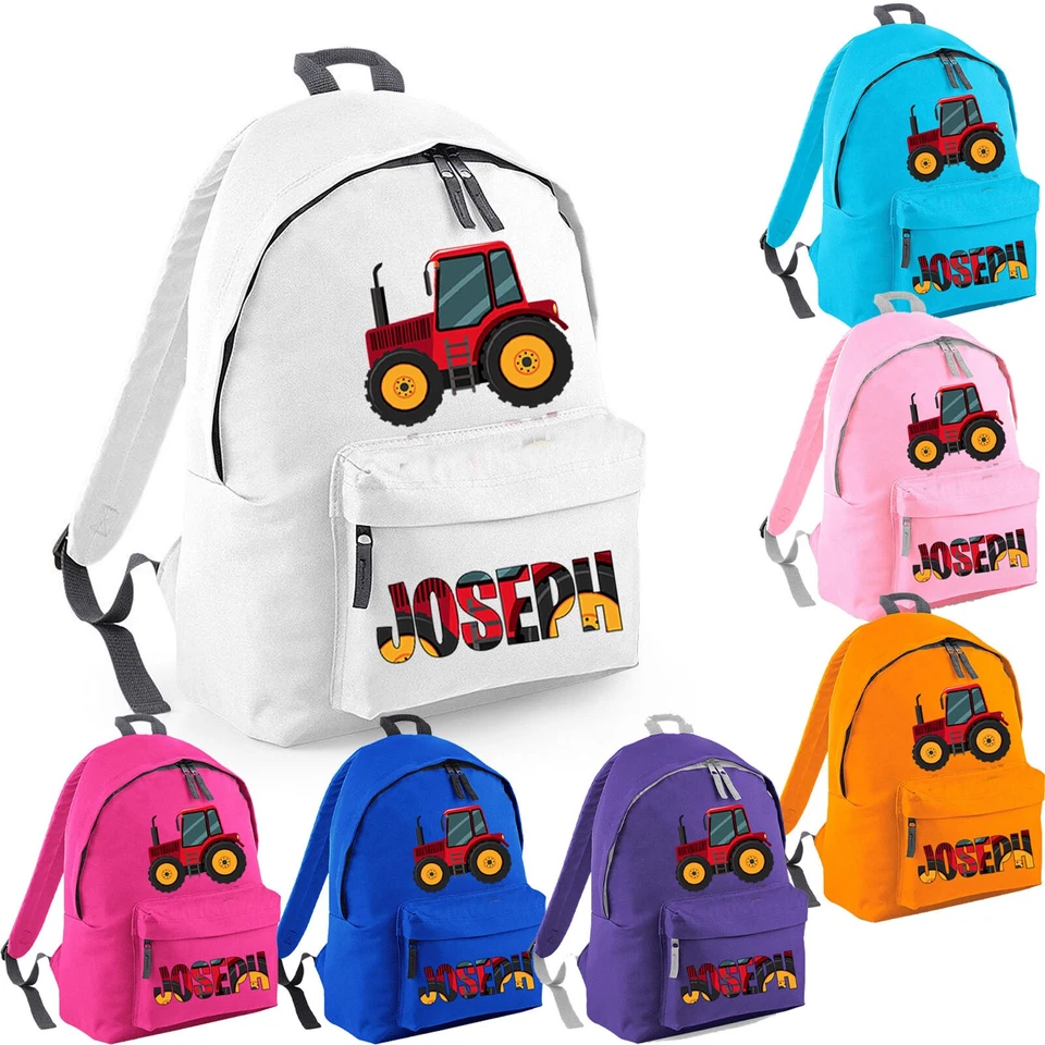 Sac à dos de tracteur de rentrée personnalisé pour enfants sac de prénom... - Photo 1/1