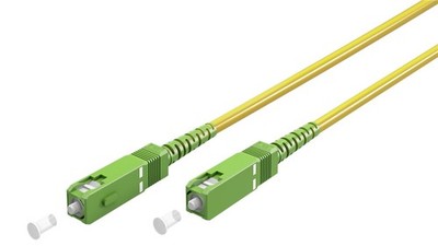 10m Glasfaserkabel SC-APC (8°) > SC-APC (8°) FTTH OS2 LWL Simplex Kabel gelb