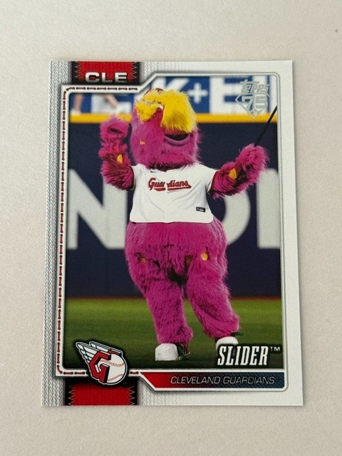 2026 Topps Celebrations Baseball M-25 Cleveland Guardians Mascot Slider Insert
