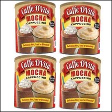 Caffe D'Vita 4lb Mocha Cappuccino 4-Pack - Rich Flavor Value Hot or Iced