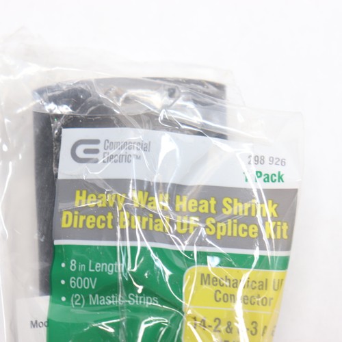 Commercial Electric Heat Shrink Underground UF Splice Kit Black 298926 eBay