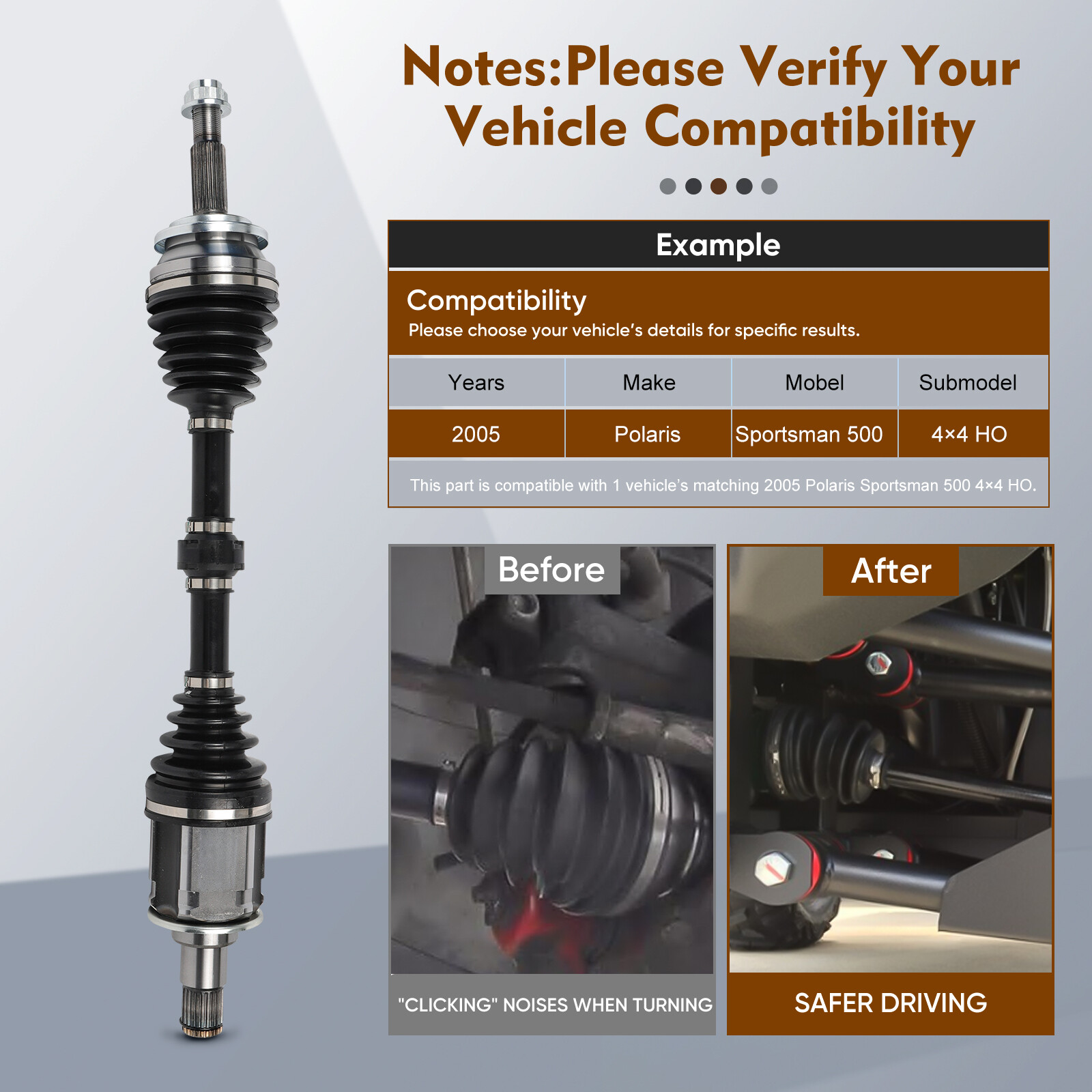 Front Left Driver Side for Toyota for RAV4 2019-2023 L4 2.5L Gas CV Axle Shaft