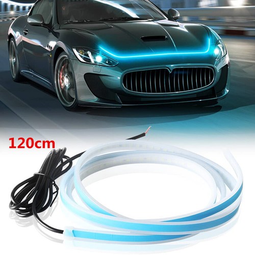 Car Hood Flexible Strip Led Daytime Running Light Waterproof 120cm Lamp Ice Blue - 第 1/10 張圖片