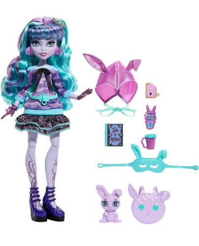 Monster High Creepover Party Doll, Twyla with Pet Sleepover Mattel Toy New - Picture 4 of 12