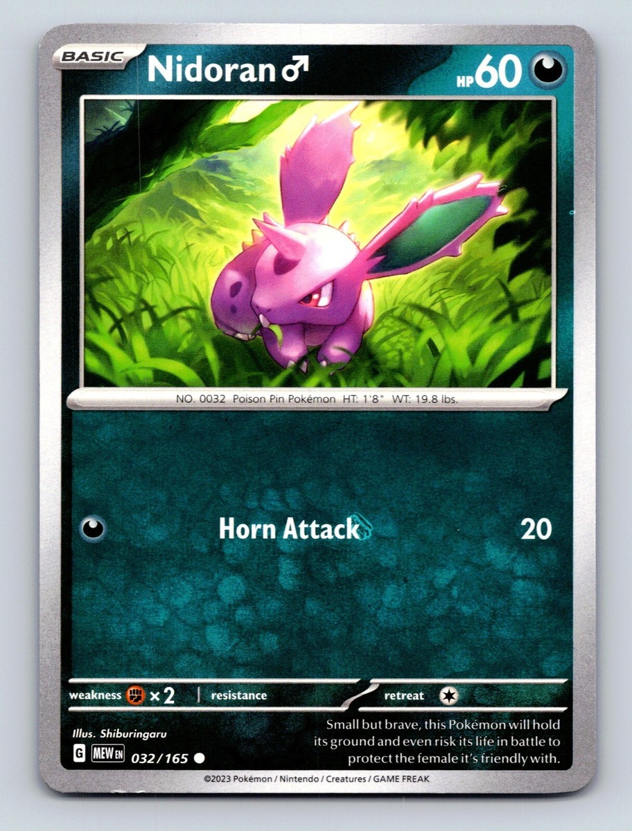 Nidoran HP 60 Horn Attack Rarity Green Combat Pokémon Card | eBay