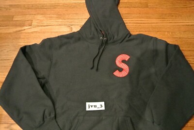 NEW SUPREME FW20 S LOGO HOODED SWEATSHIRT NAVY MEDIUM + BAG + BOX