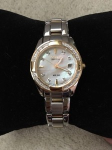 Citizen Eco-Drive 28 Diamantes Madrepérola Mostrador Relógio Feminino  EW1824-57D | eBay