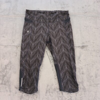Athleta Leggings Small Gray Geometric Capri Pockets Activewear 27x17