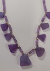 Pink Quarts Crystal Geode Rock and Metal Bead Necklace 18 i" with lock #116 — photo 6