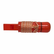 Hiking Camping Whistle Compass Mirror Lanyard Inside Storage Compartment Orange