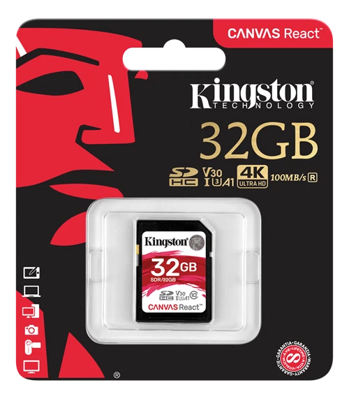 Kingston 32GB Canvas React UHS-I SDHC Memory Card - Image 2 of 2