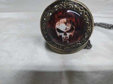 Weipeng Quartz Skull Pocket Watch
