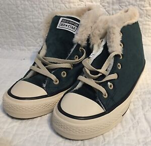 fur lined canvas sneakers