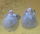 Vintage Angel Figure (2) Christmas Ornament Decoration Fairy