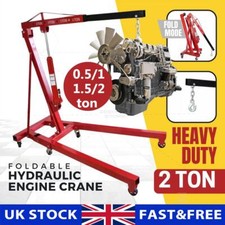 2 Ton Hydraulic Folding Engine Crane Stand Hoist lift Jack Stand Wheels Workshop