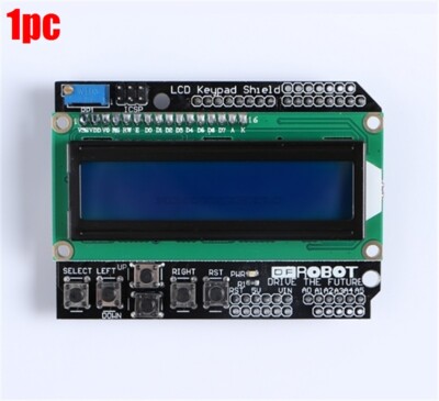 For Arduino 1602 Lcd Board Duemilanove Robot Blue Backlight Keypad Shield New ic