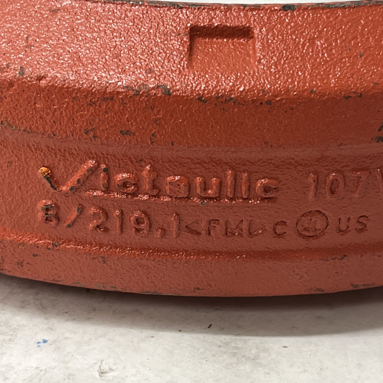 Victaulic QuickVic Style 107V Orange Enamel and Painted Rigid Coupling