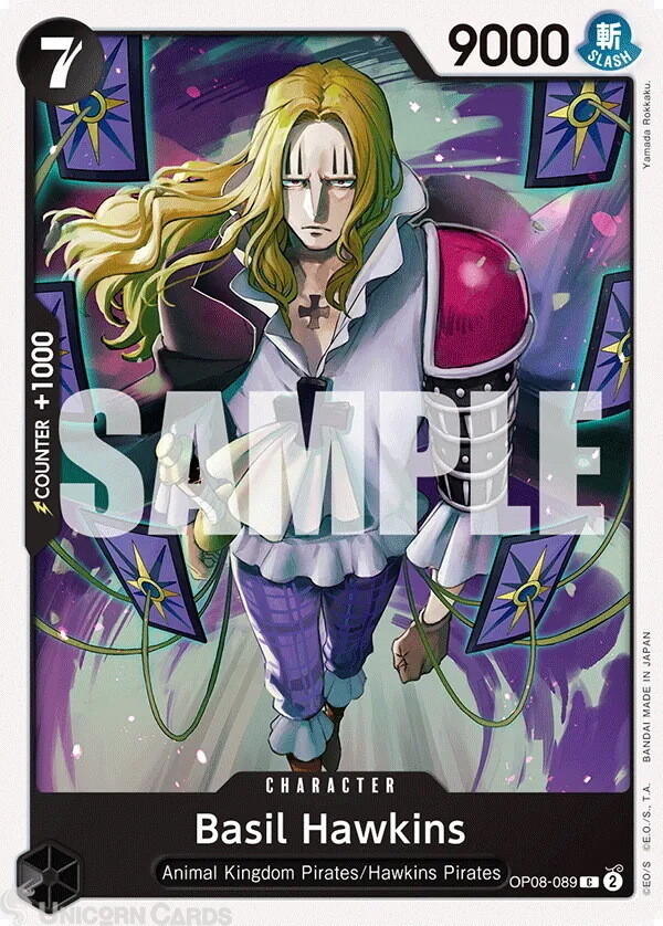 OP08-089 Basil Hawkins : Common English One Piece TCG Card : OP08: Two Legends