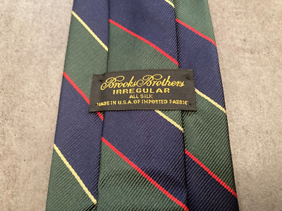 1139 BrooksBrothers USA製 ストライプ ネクタイ 緑 紺 BROOKS