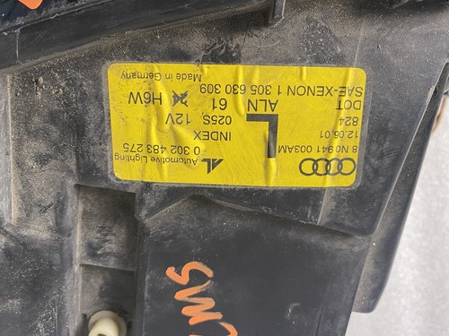 2000-2006 AUDI TT QUATTRO FRONT LEFT DRIVER HEADLIGHT XENOX HID HEADLIGHT OEM - Picture 5 of 10