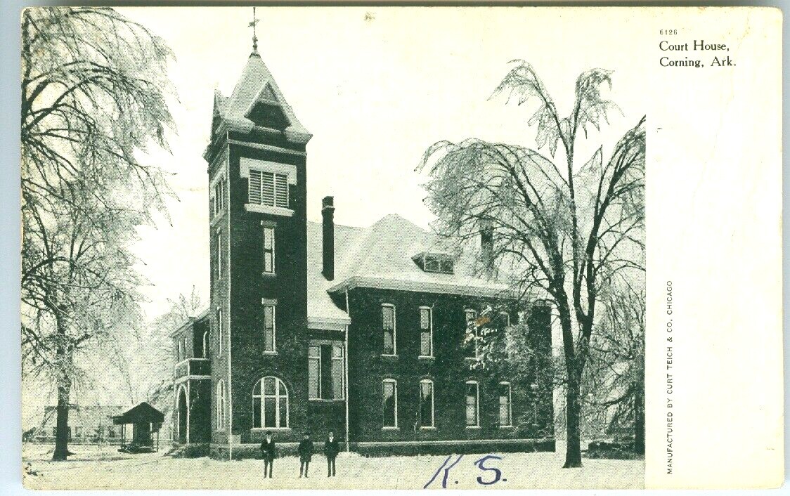 Corning AR The SnowCovered Clay County Court House 1907 eBay