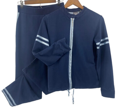 Bill Blass Sport Track Suit Womens Small Blue Jacket Joggers