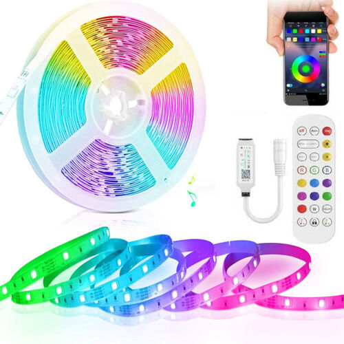 50ft 15m LED Strip Light 5050 SMD Bluetooth Music Sync APP Remote Control  Kit - Picture 1 of 12